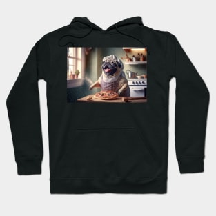 Pug Dog Pizza Chef Singing in the Kitchen T-Shirt Mug Apron Hoodie